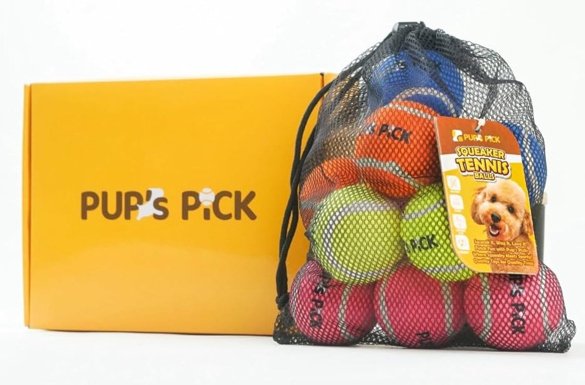 Pup's Pick ofrece pelotas de tenis 2,5 pulgadas con rebote activo para perros