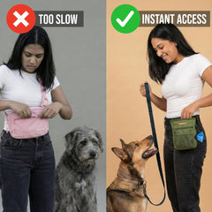 PupSensei dispensador de bolsas para excrementos con acceso lateral práctico.