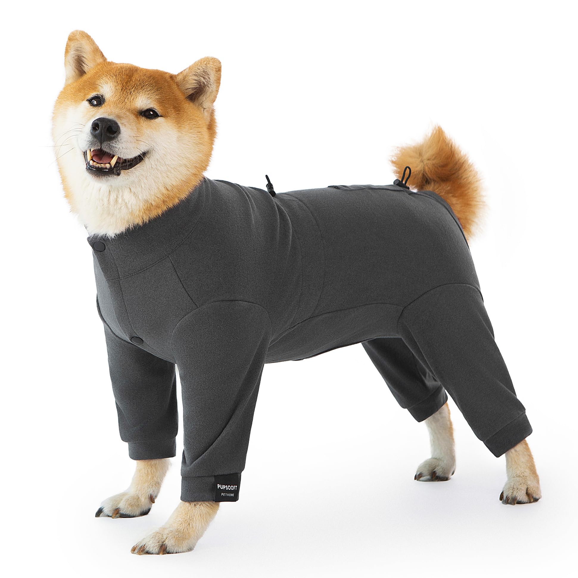 Pupsooft mono de invierno para perro gris X-Grande, mantiene cálido en paseos.