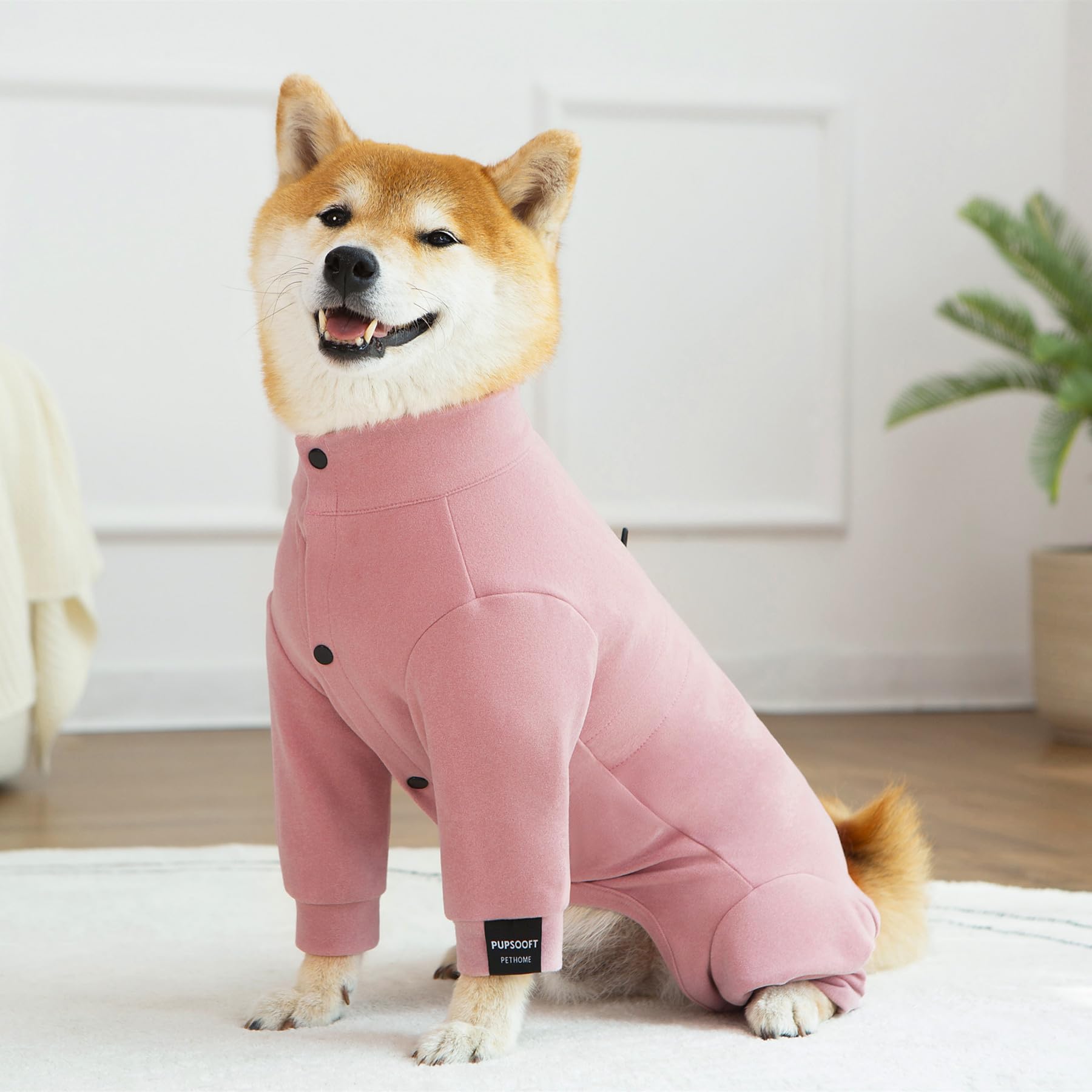 Pupsooft mono de invierno para perro rosa, perfecto para fiestas o uso diario