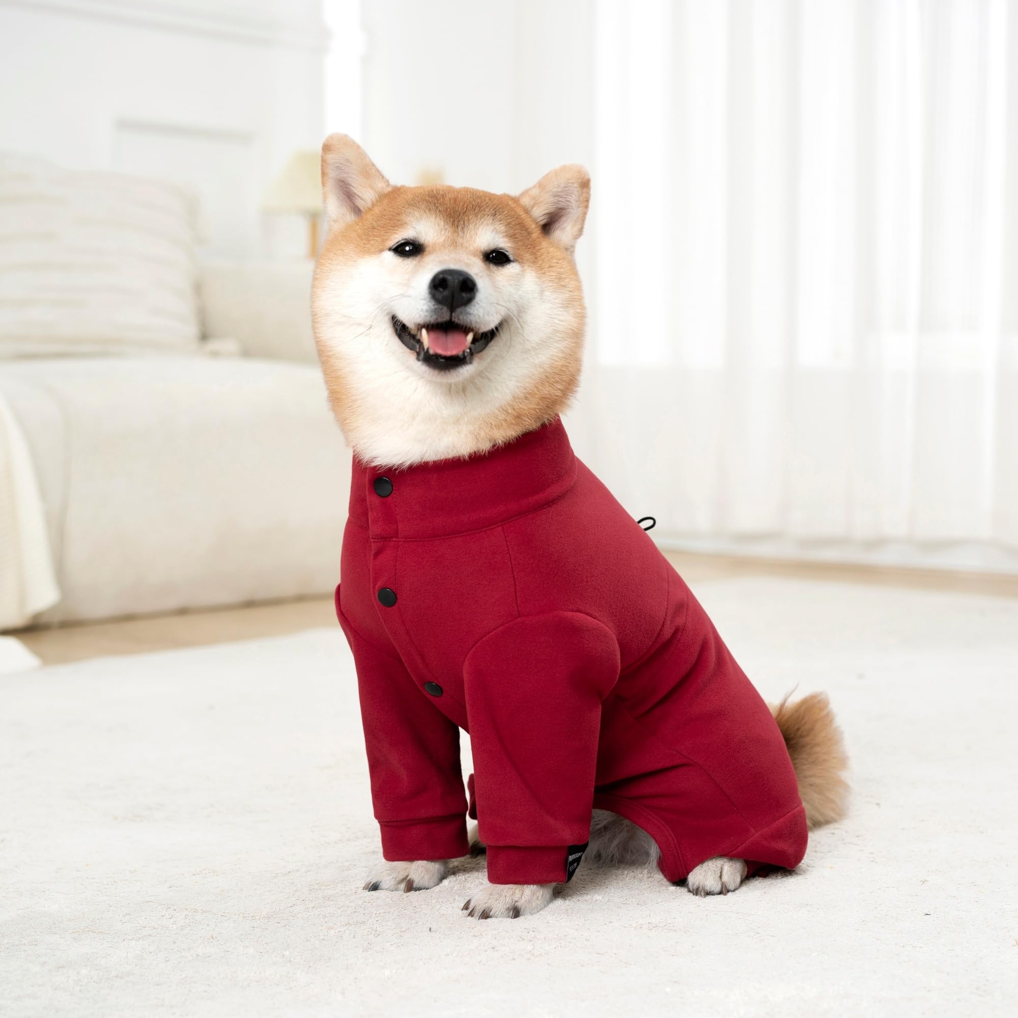 Pupsooft mono para perro, color rojo, perfecto para uso diario o fiestas.