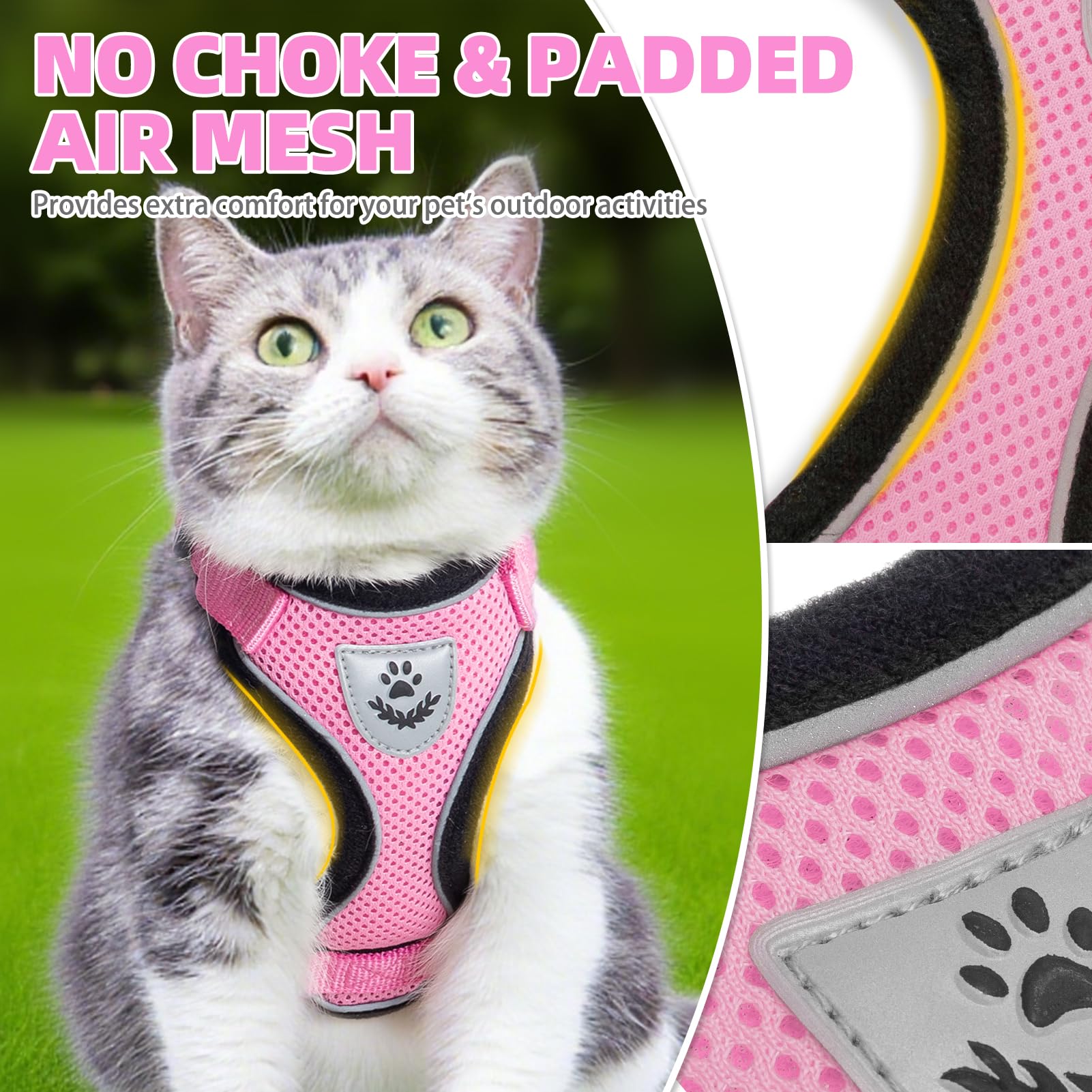Correa para gatos PUPTECK: longitud ideal para libertad controlada.