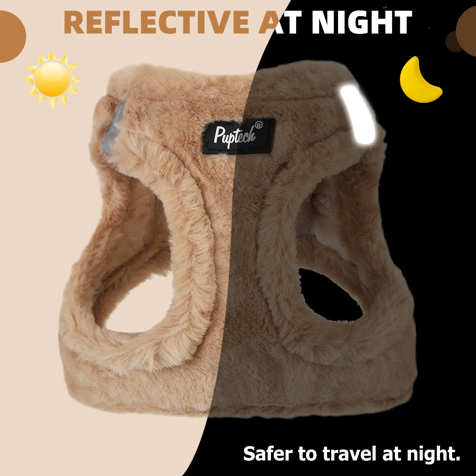 PUPTECK set reflectivo para paseos nocturnos con correa a juego.