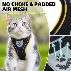 Correa larga de PUPTECK para gato, ideal para explorar con libertad segura.