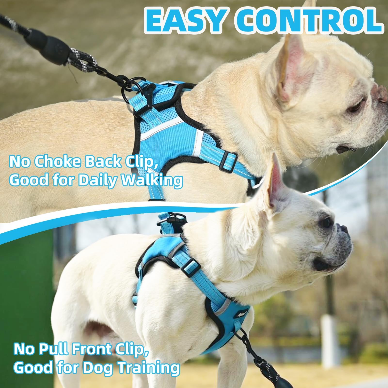 Arnés Puptech ajustable con 4 correas para un ajuste perfecto.