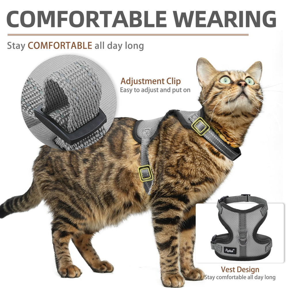 PUPTECK arnés gato con anillos en D resistentes para seguridad.