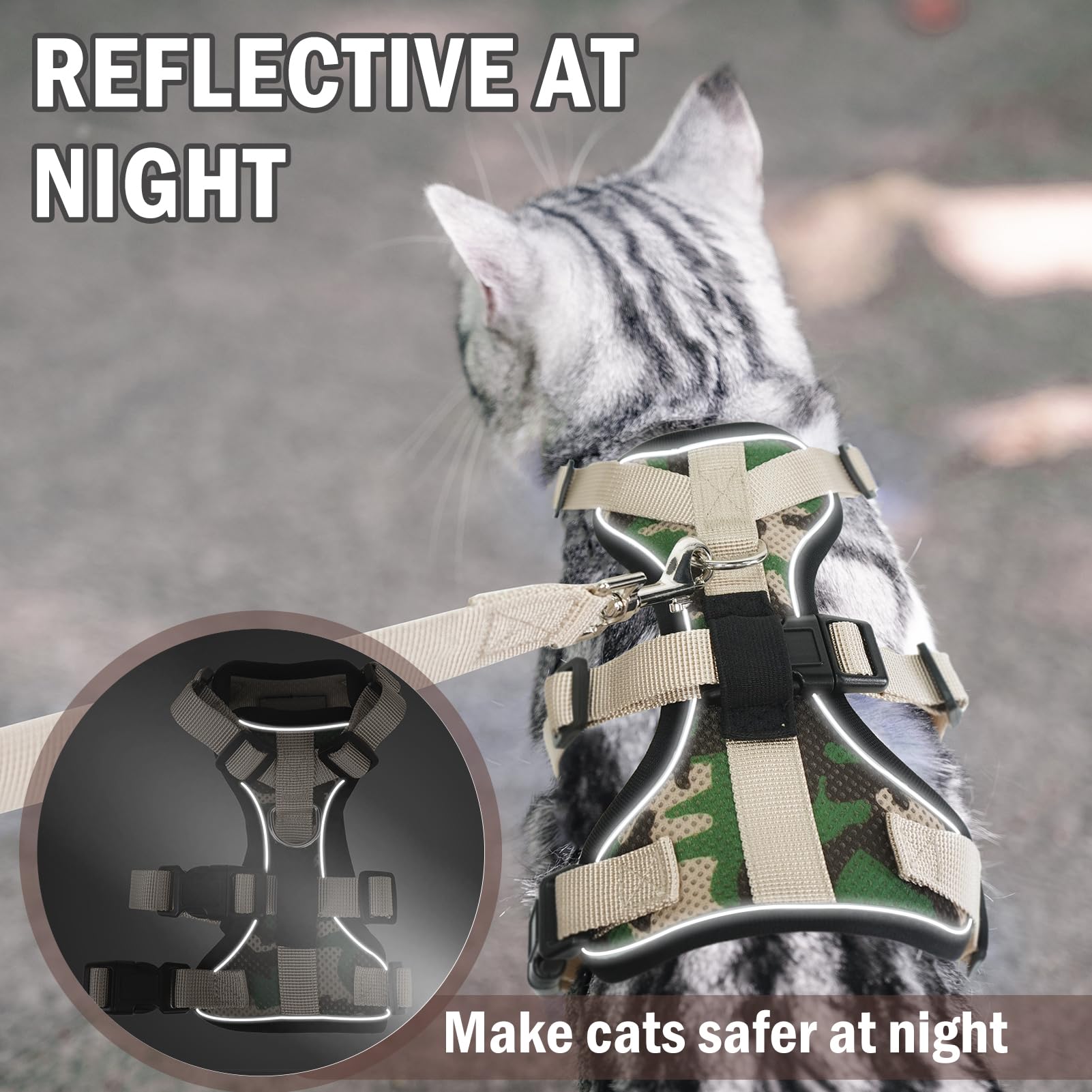 Arnés PUPTECK con tiras reflectantes para visibilidad nocturna