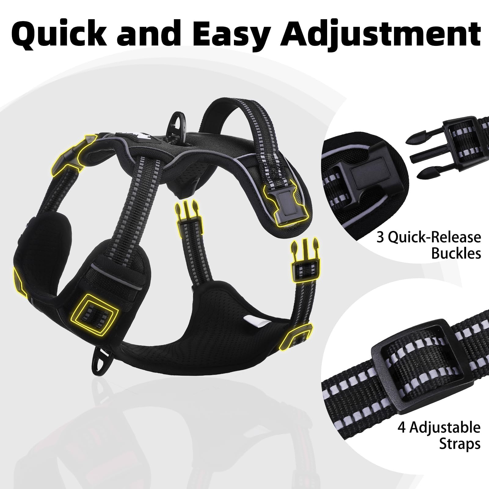 PUPTECK arnés con ajuste de cuatro correas para ajuste perfecto.