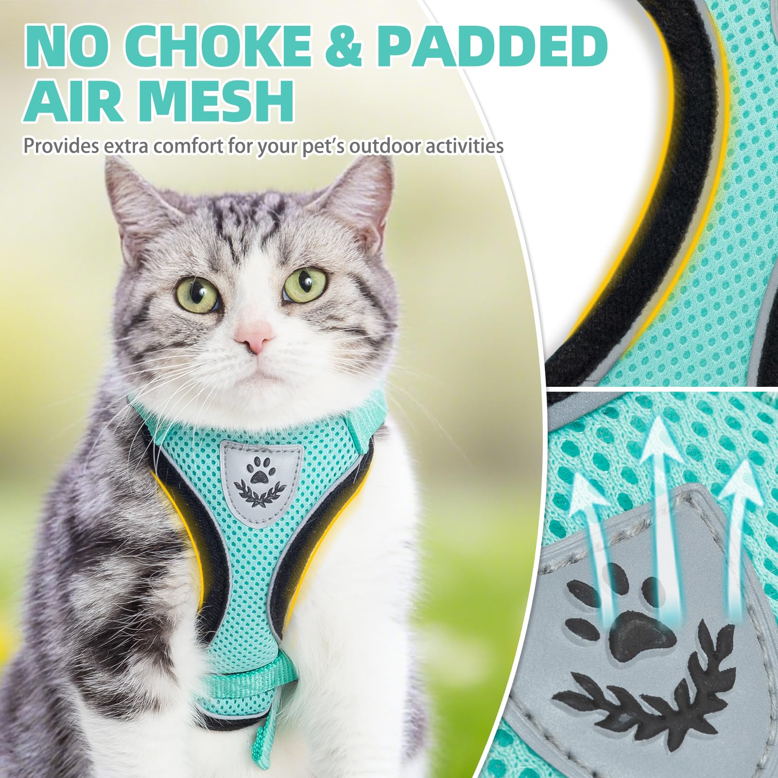 PUPTECK correa para gato larga para caminatas y exploración