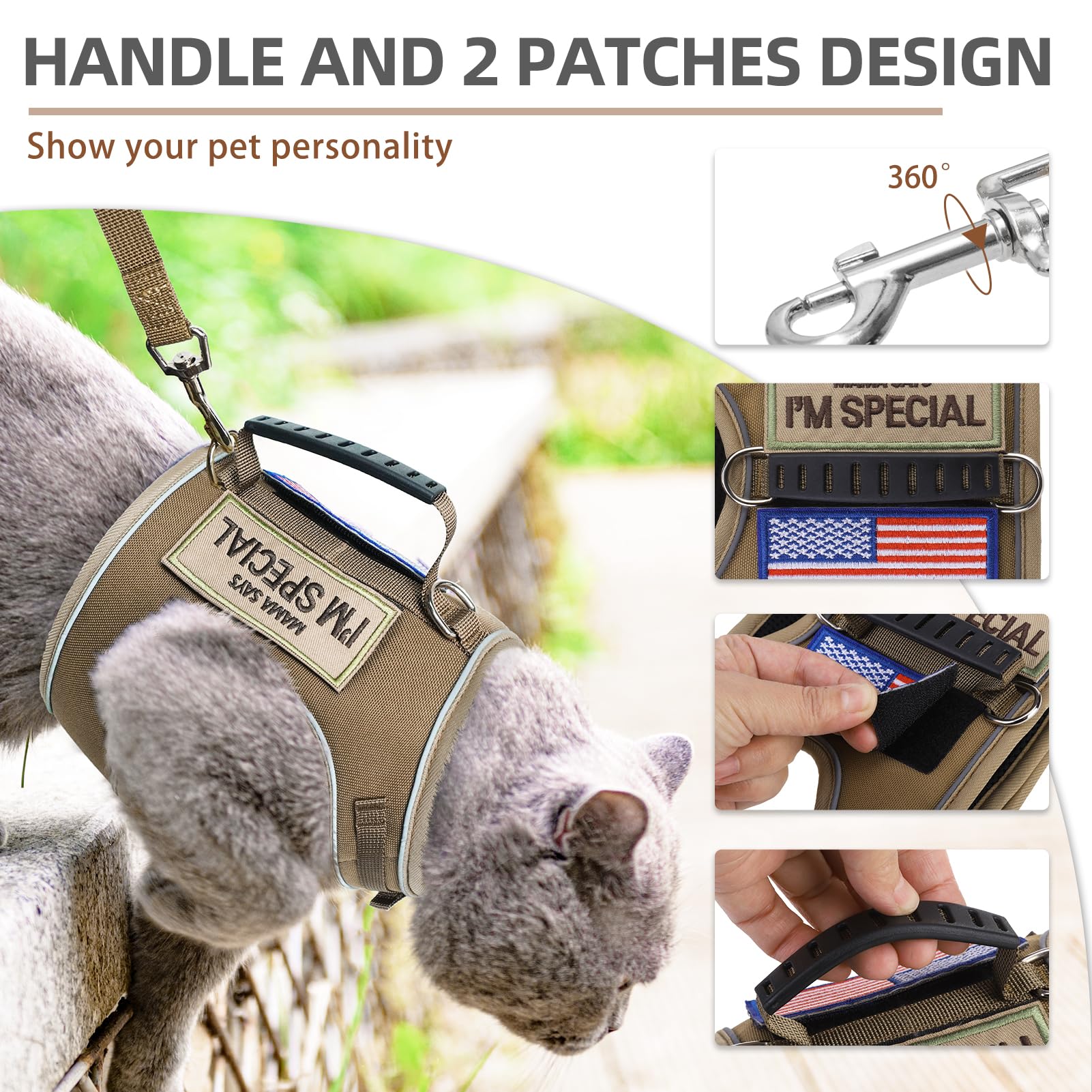 PUPTECK diseño tipo chaleco fácil de poner, ideal para gatos nerviosos.
