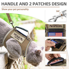 PUPTECK diseño tipo chaleco fácil de poner, ideal para gatos nerviosos.