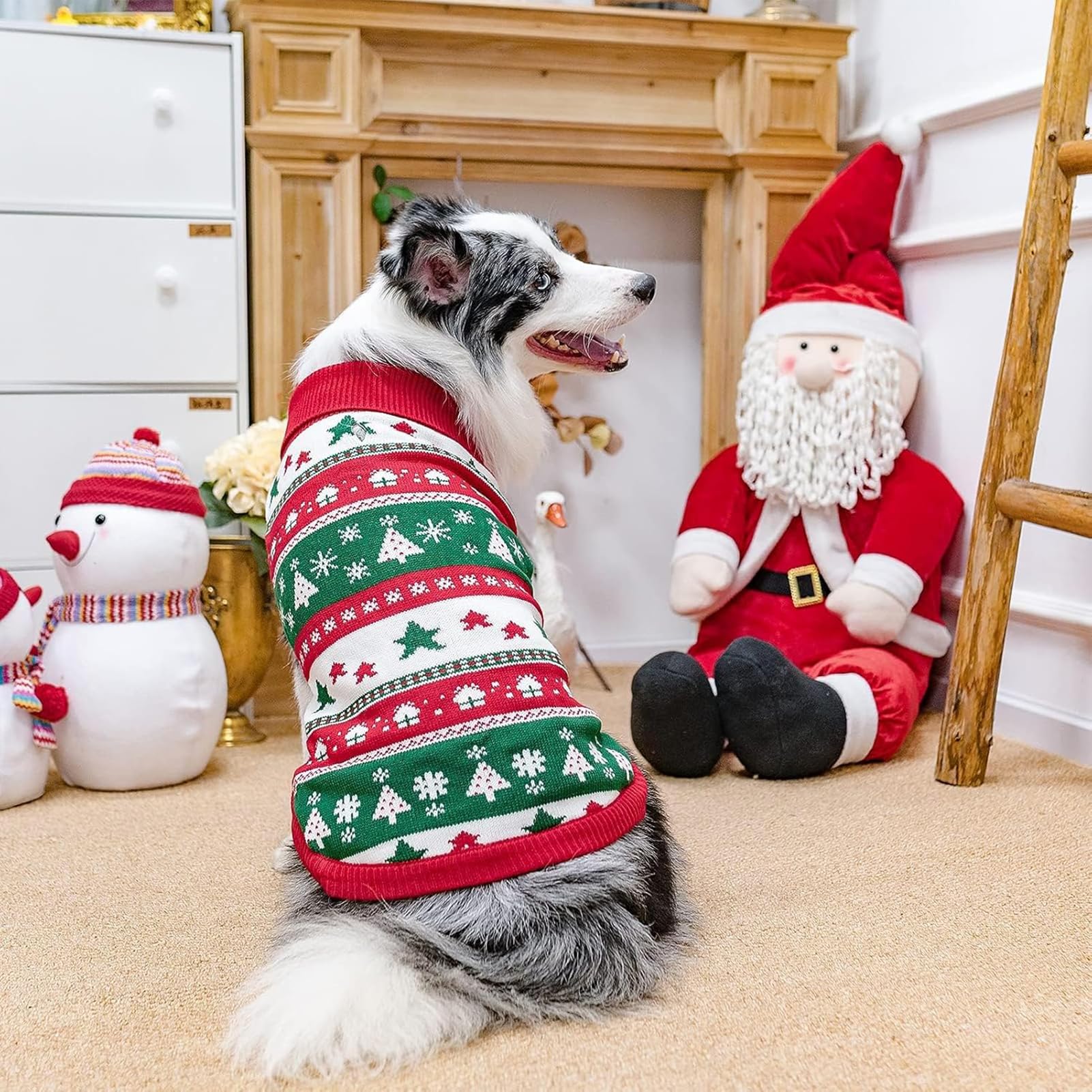 PUPTECK sudadera navidad con cierre elastico rojo, facil de poner
