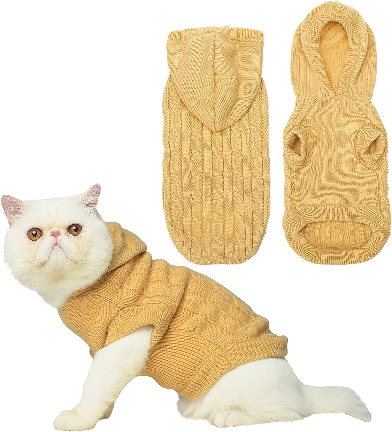 PUPTECK suéter de invierno para perro y gato, vista frontal, suave y cálido para paseos.