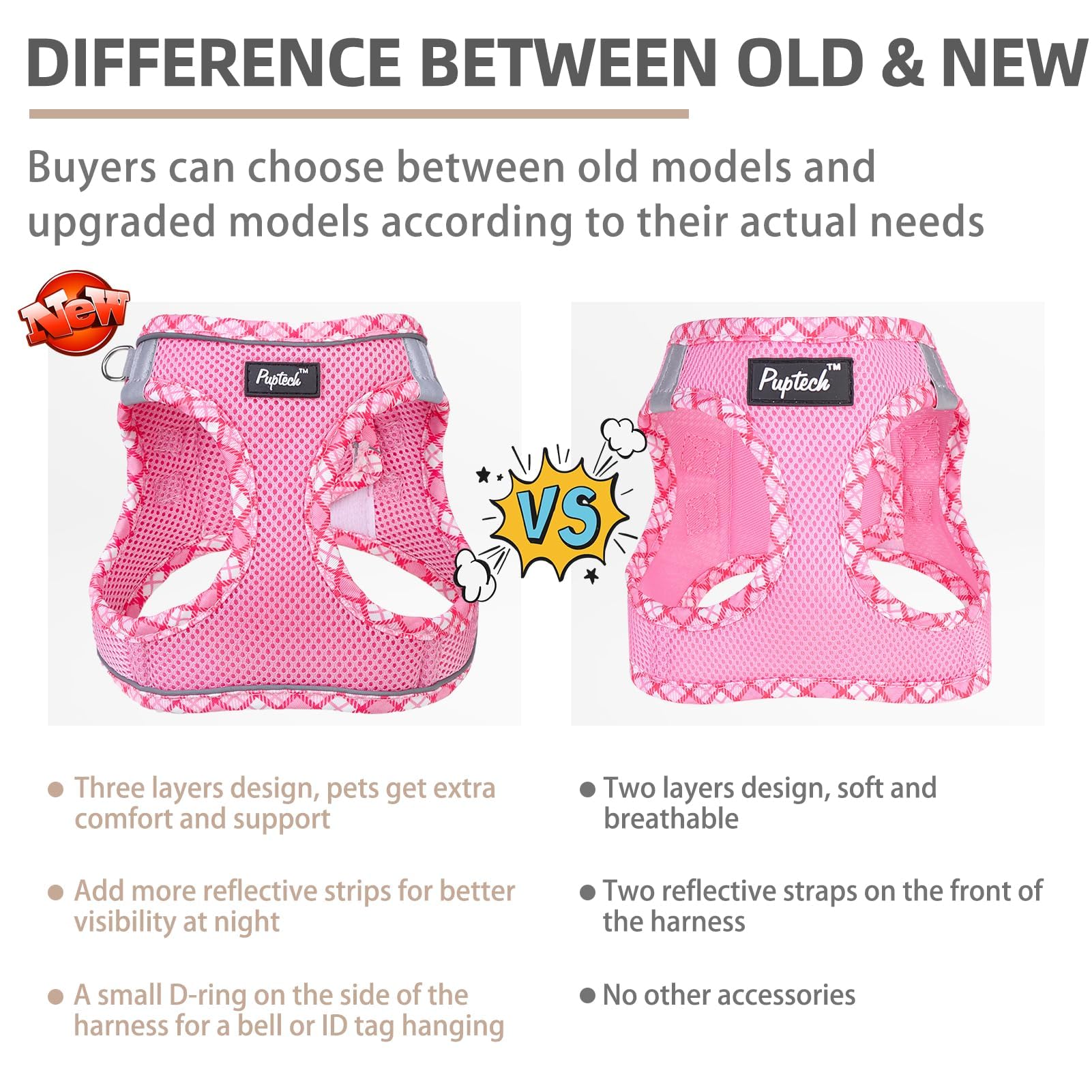 PUPTECK arnés diseño paso-ponerse fácil para perro.