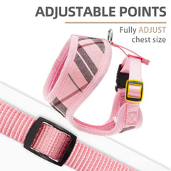 PUPTECK arnés estampado cuadros rosa, estilo único para caminatas diarias