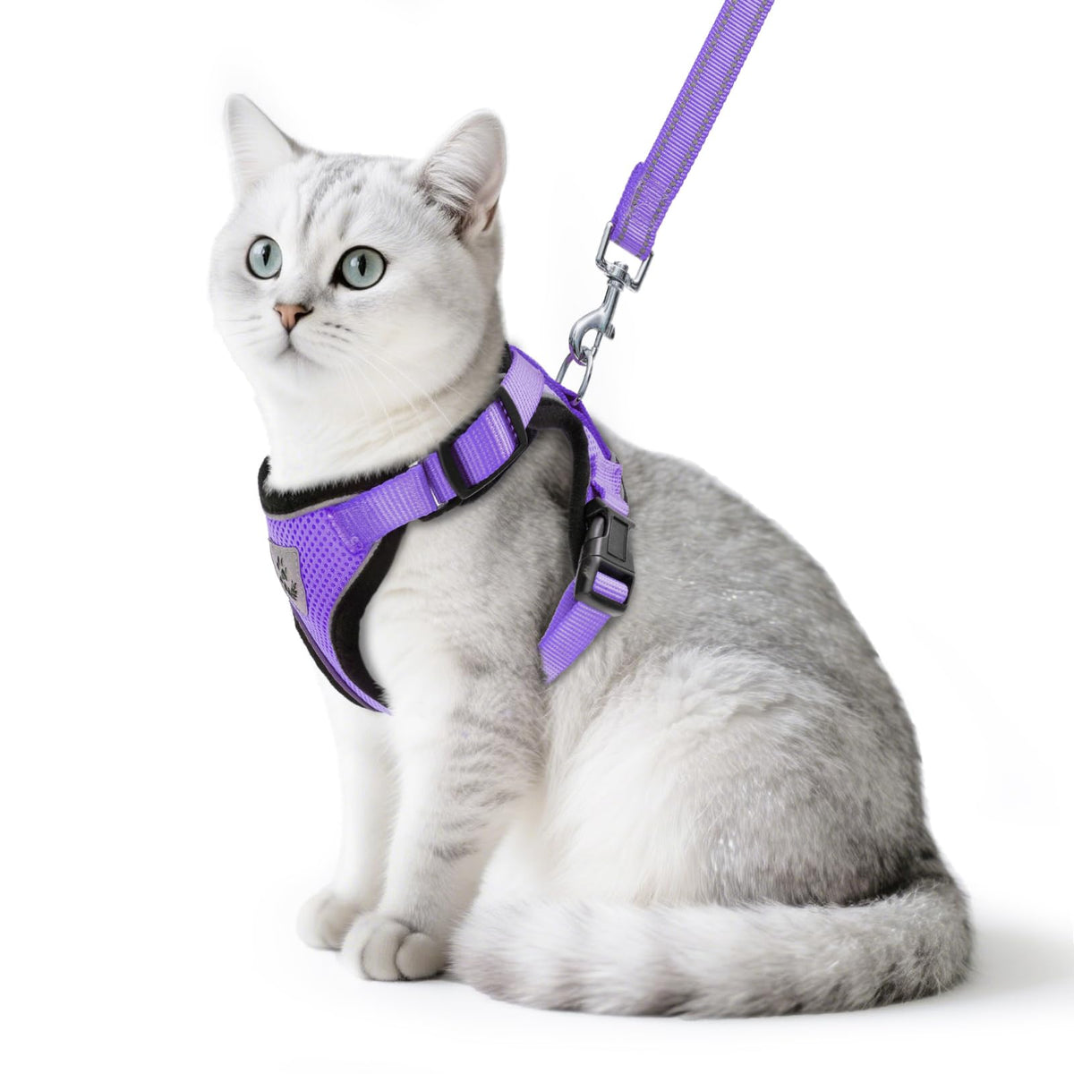 PUPTECK arnés de gato con ajuste de cuatro puntos para un ajuste seguro.