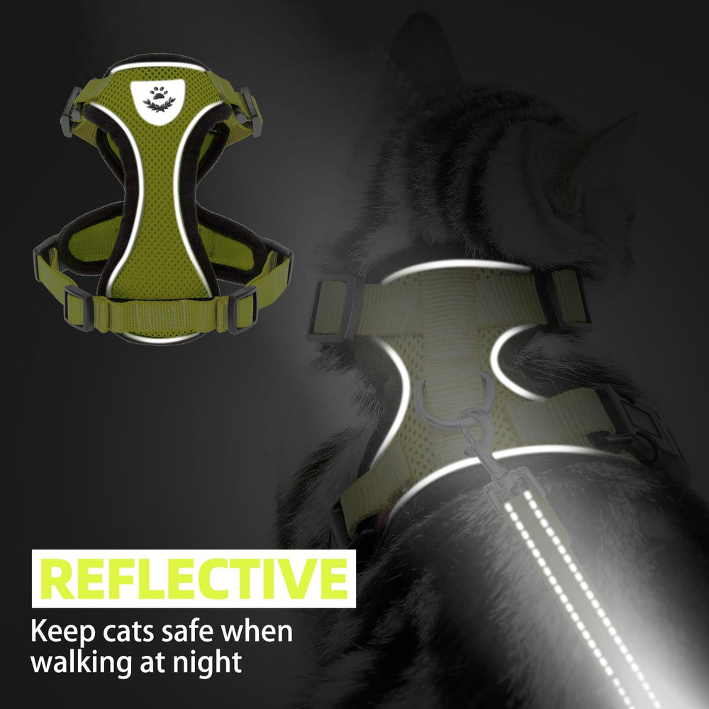 Arnés para gato con bordes suaves para evitar irritación.
