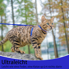 PUPTECK arnés gato tejido poliéster suave en azul evita irritación.
