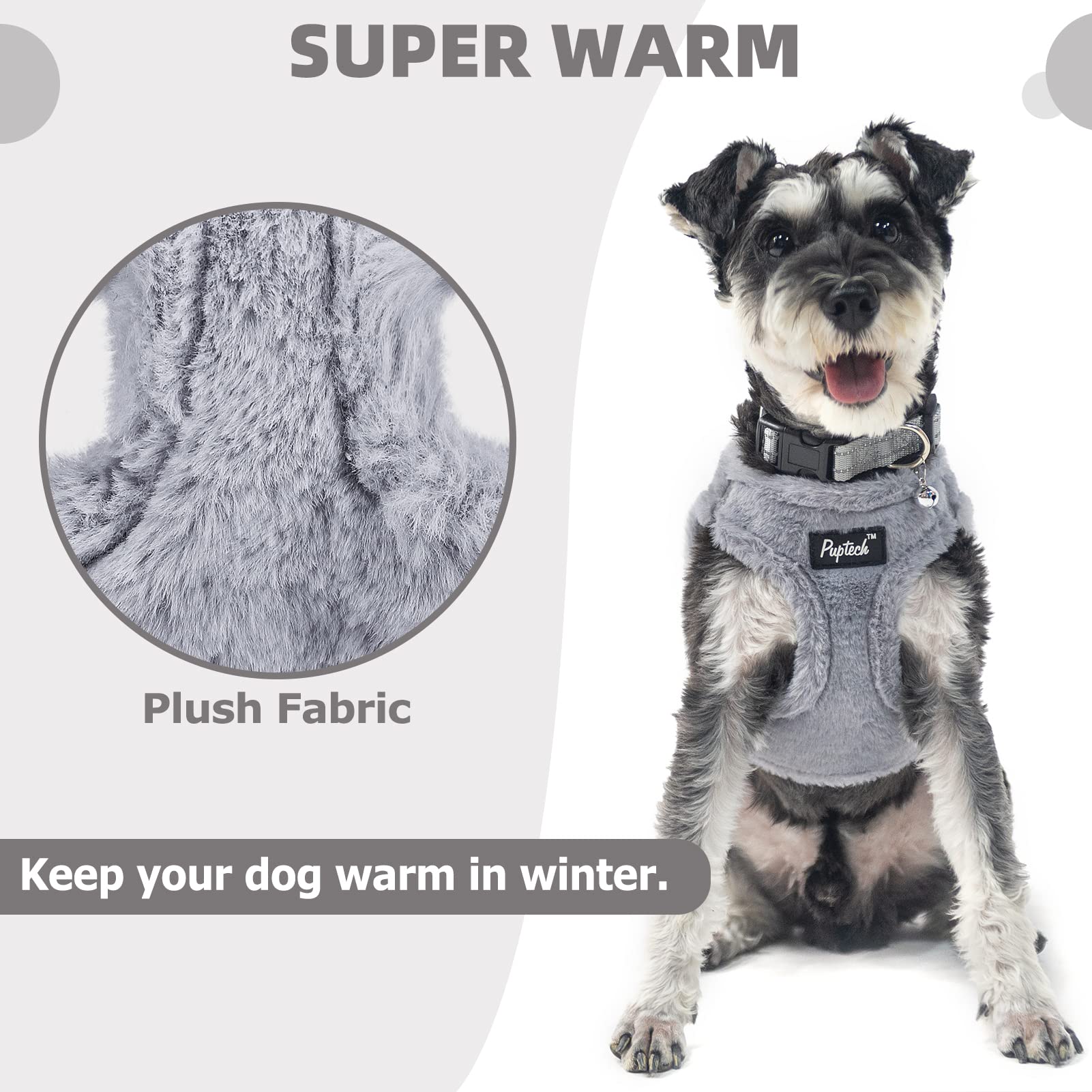 PUPTECK arnés de malla suave acolchada para comodidad durante caminatas.