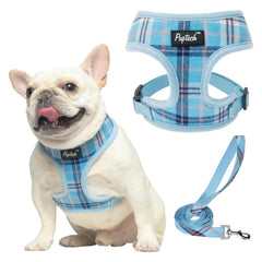 PUPTECK arnés malla suave azul, cómodo para paseos diarios.