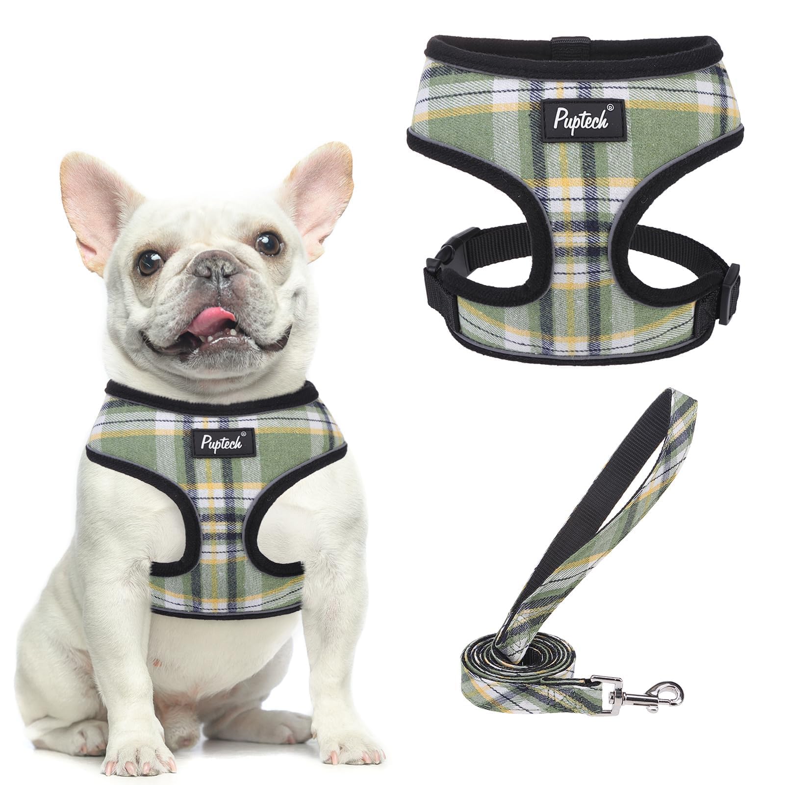 Arnés PupTeck de malla suave con cuadro, ideal para paseos cómodos