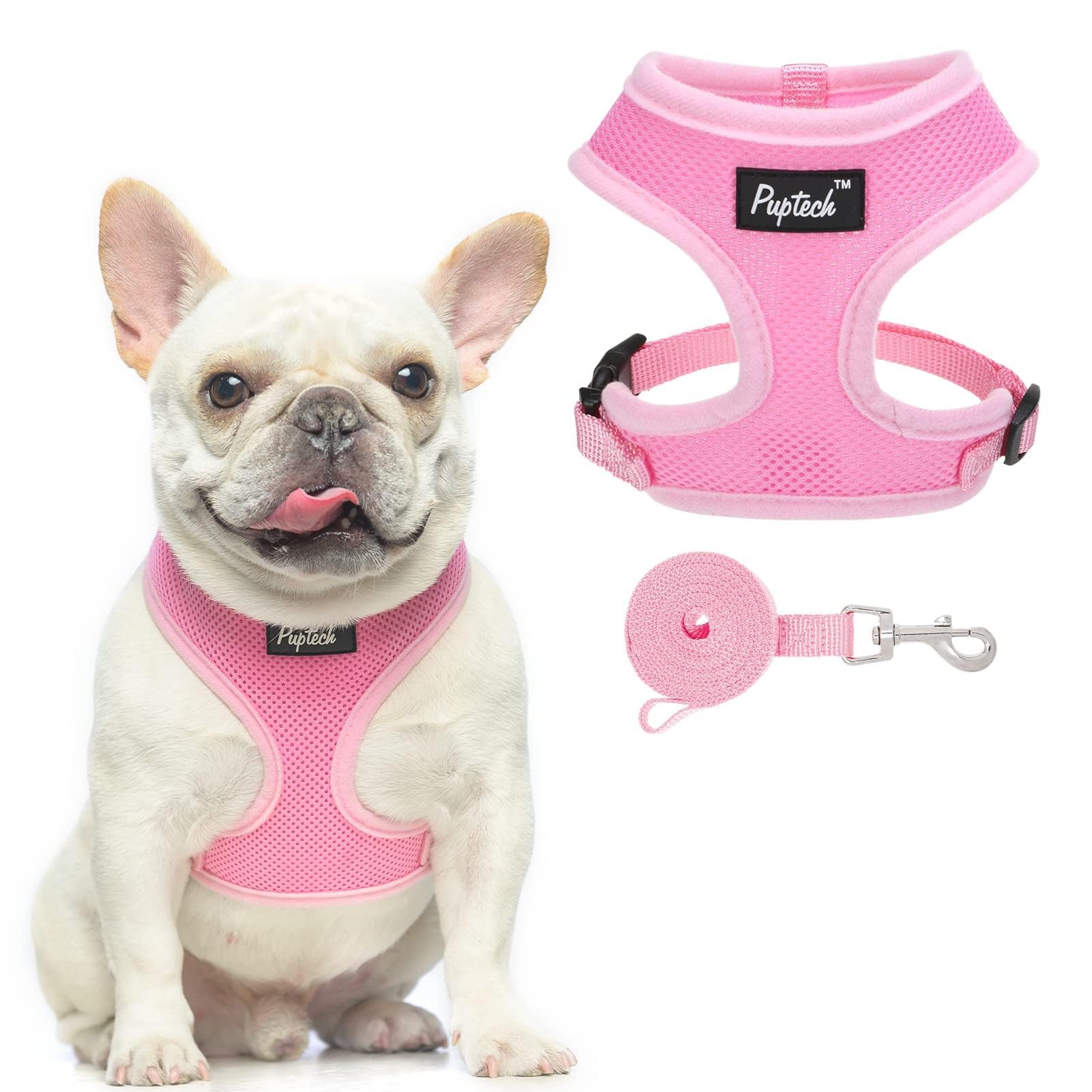 PUPTECK arnés de malla suave para perro, frente, cómodo para paseos diarios.