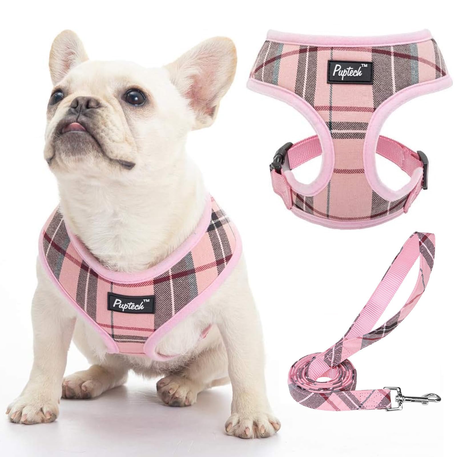 PUPTECK arnés de malla suave rosa talla L para comodidad diaria.