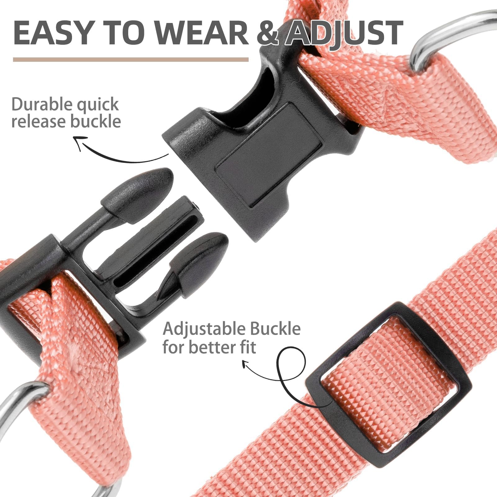 ARNÉS PUPTECK duradero de nylon para uso diario.