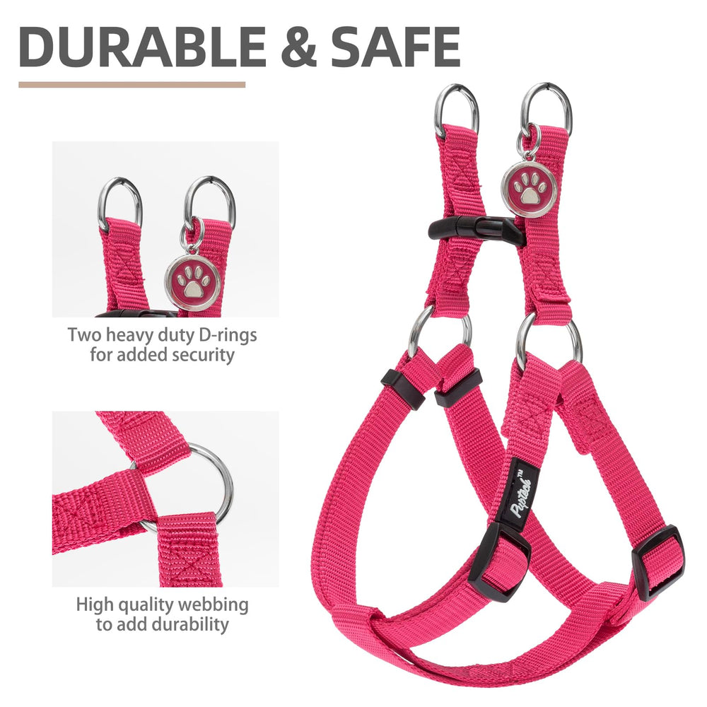 PUPTECK arnés nylon duradero rosa para caminatas diarias.