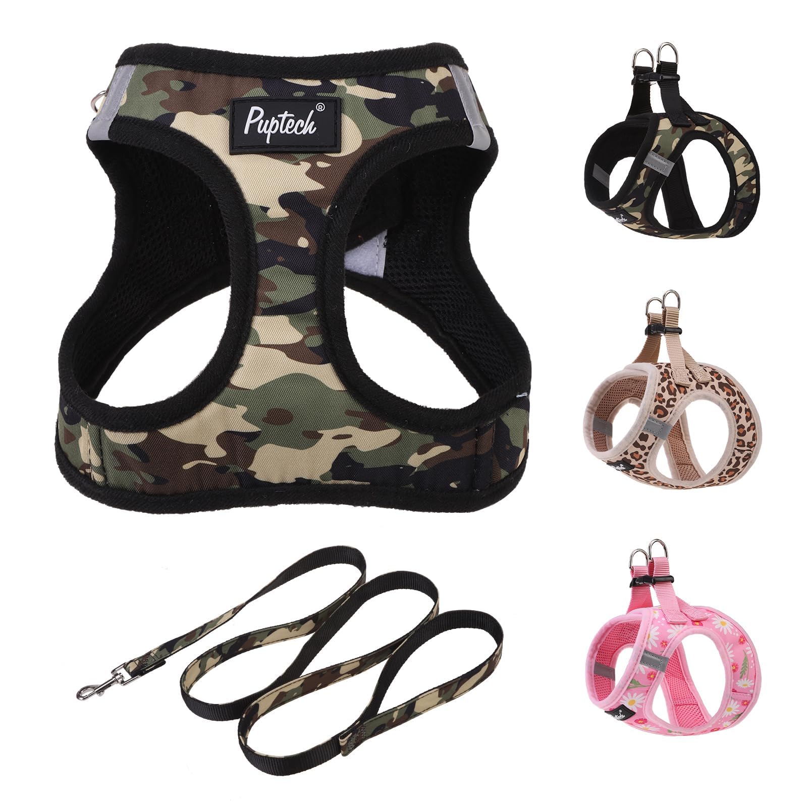 PUPTECK arnés para perro de tamaño mediano, suave y cómodo para paseos diarios.