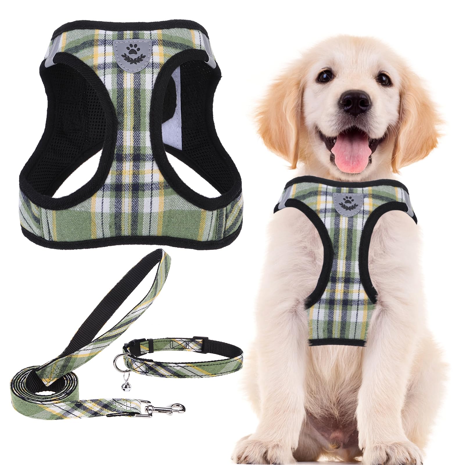 PUPTECK arnés para perro con ajuste fácil visto de frente, ideal para paseos cómodos y control suave