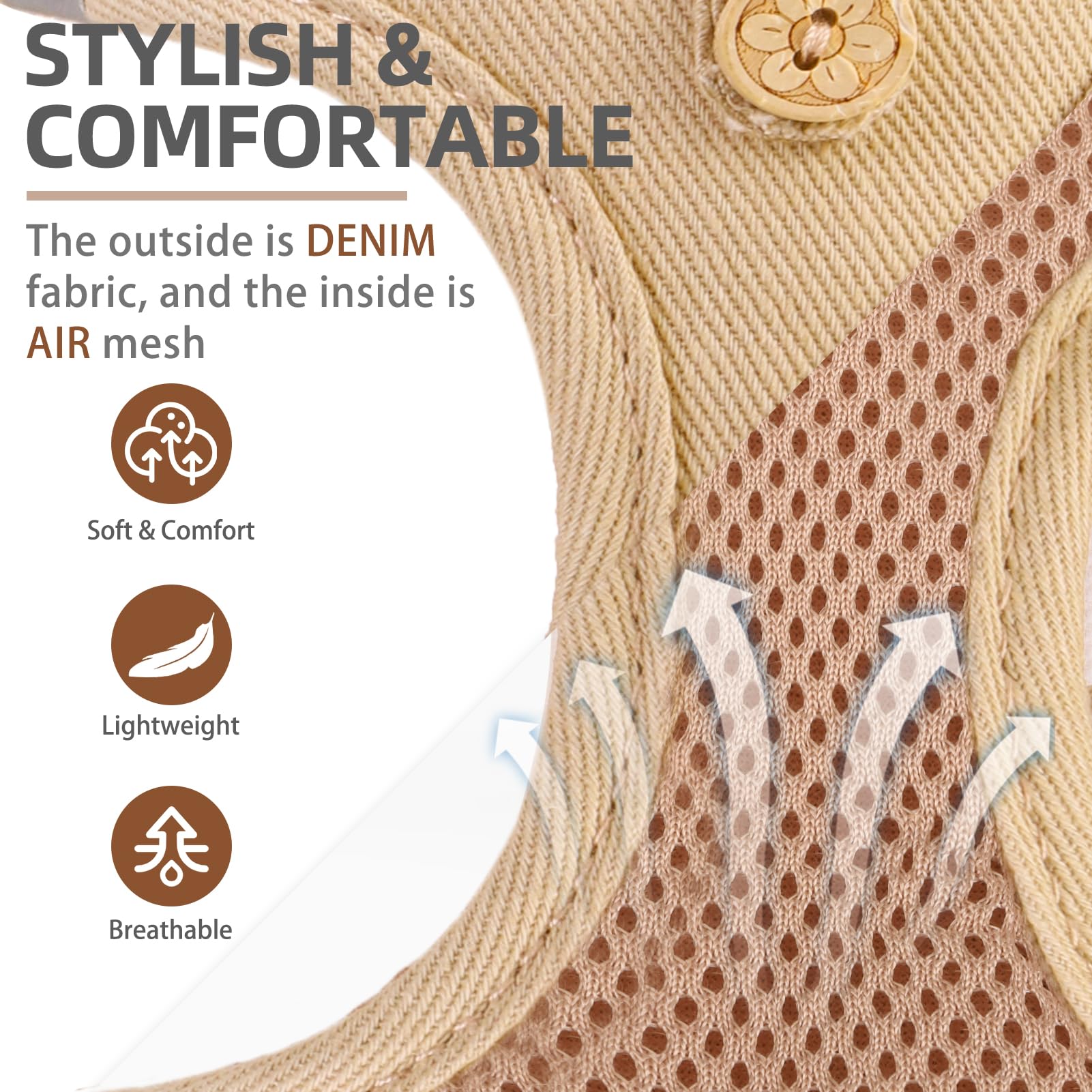 Arnés Pupteck con ajuste Magic Strap para un ajuste cómodo y seguro.