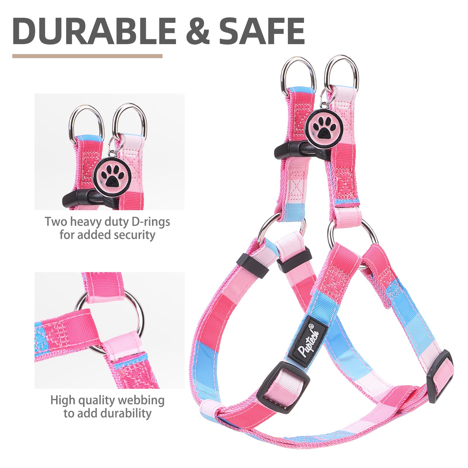 PUPTECK arnés de entrada, fácil de poner para perros activos.