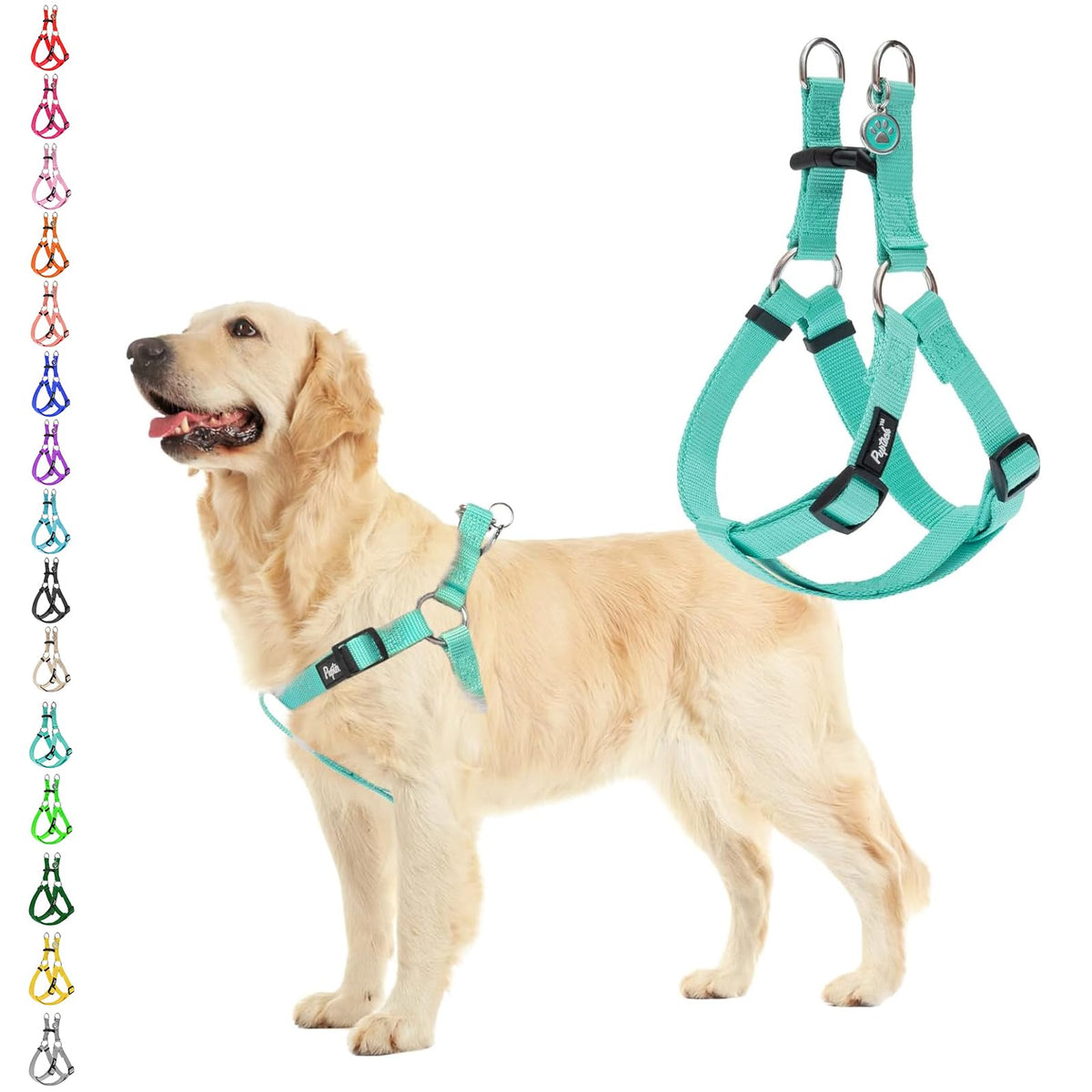 Pupteck No Pull: vista frontal del arnés para paseos con control suave.