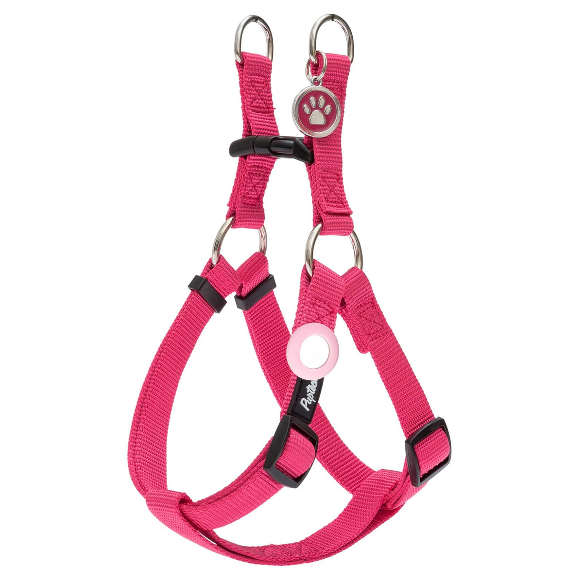 PUPTECK arnés sin tirón para perro en rosa, control cómodo durante paseos.