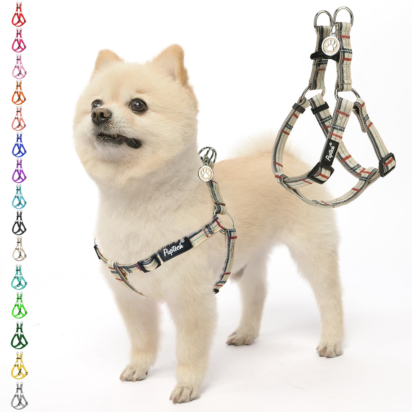 Arnés PUPTECK sin tirón estilo paso para paseos cómodos