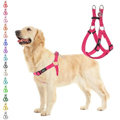 PUPTECK arnés no tirones rosado, vista frontal, control suave y cómodo en paseos.