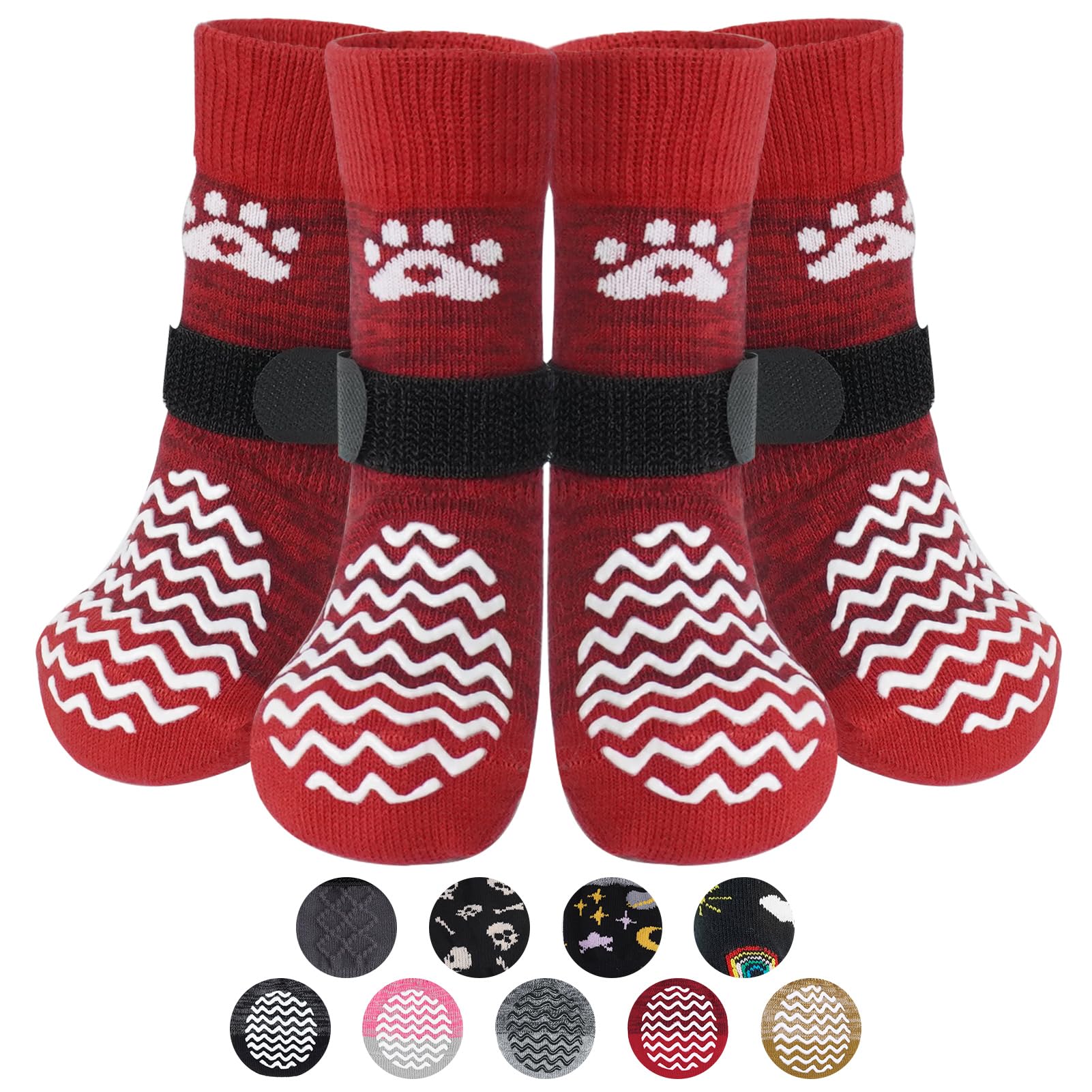 PUPTECK calcetines antideslizantes para la pata frontal, agarre seguro en suelos lisos.