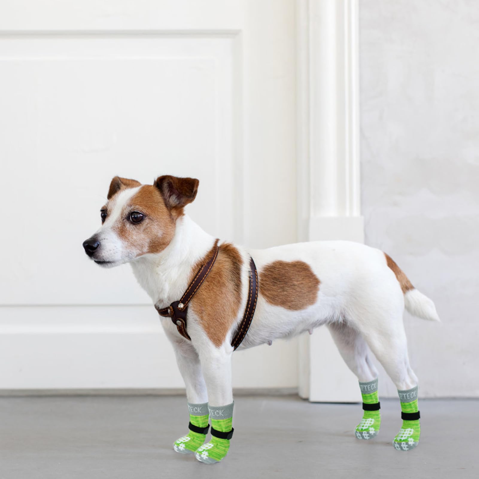 PUPTECK calcetines fluorescentes verde, mejor visibilidad para paseos y dentro de casa.