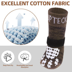 Calcetines de perro PUPTECK con cinta ajustable para evitar caídas.