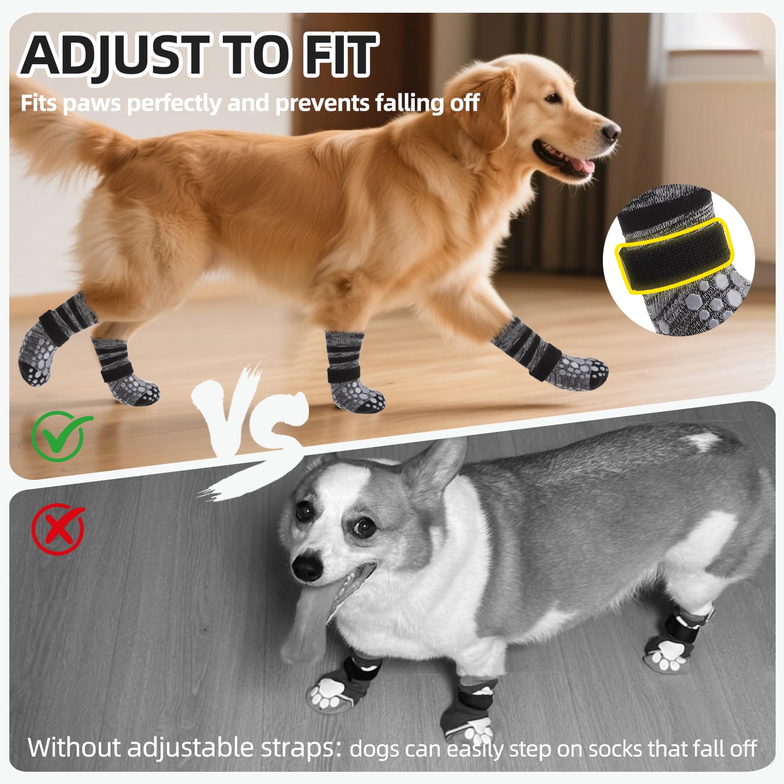 Calcetines para perros, ajuste cómodo y elástico con PUPTECK.