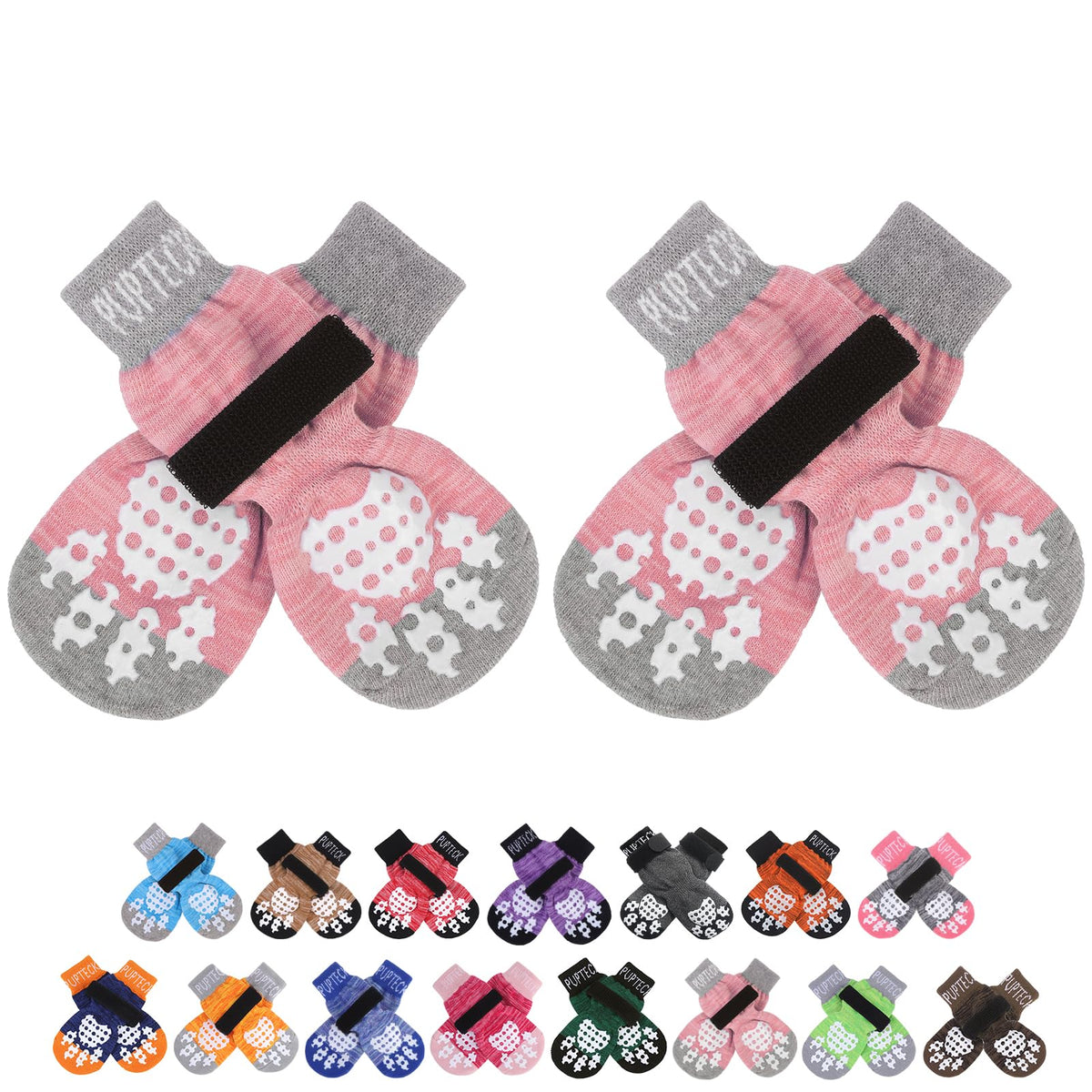 Calcetines antideslizantes PUPTECK con doble agarre para suelos, protegen patas.