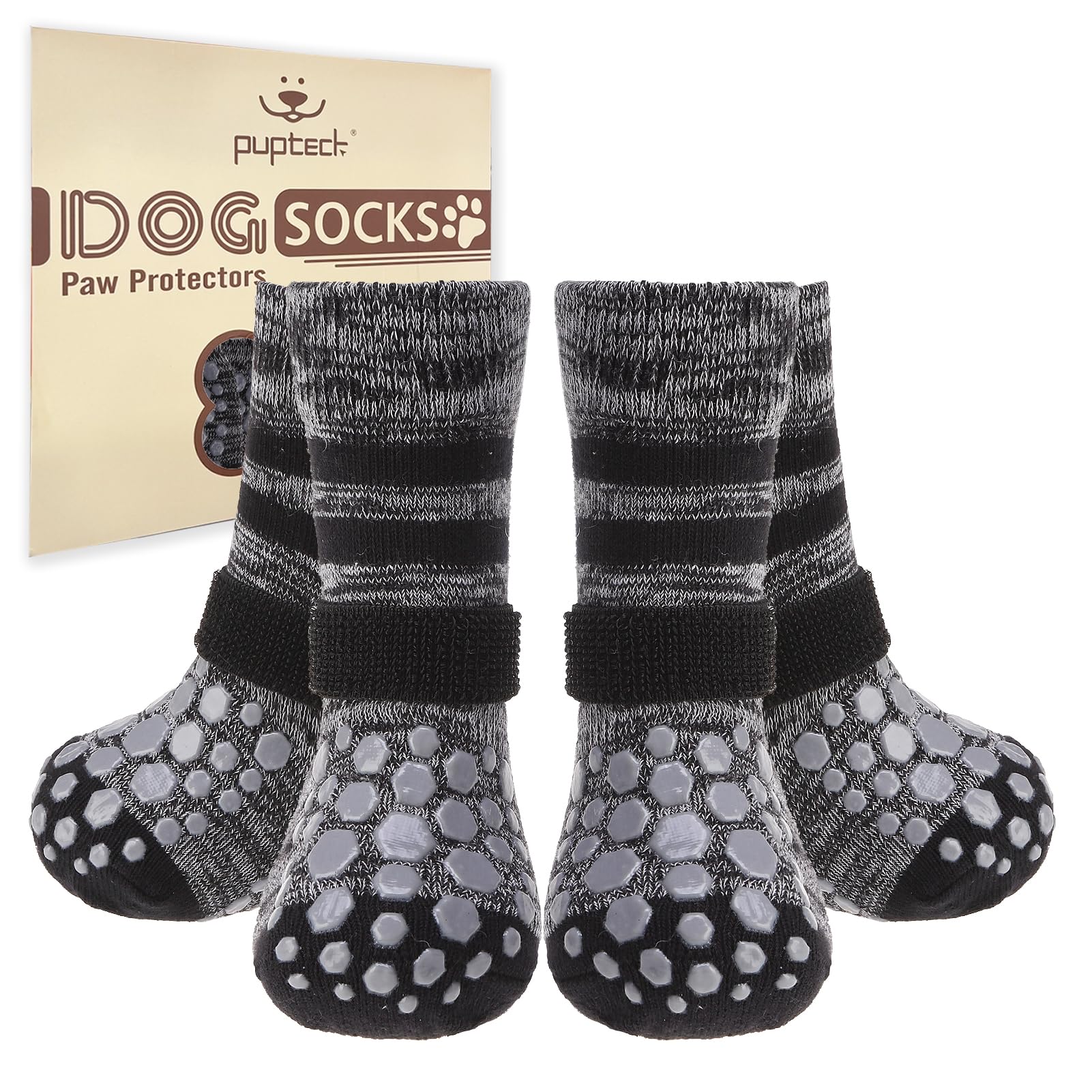 Calcetines antideslizantes PUPTECK para perros, mejoran el agarre en superficies lisas.
