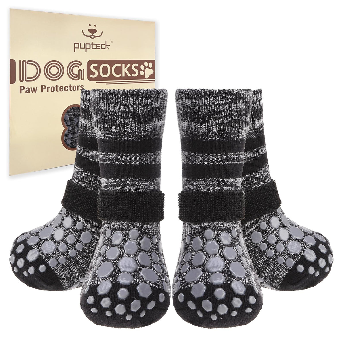 Calcetines antideslizantes PUPTECK para perros, mejoran el agarre en superficies lisas.