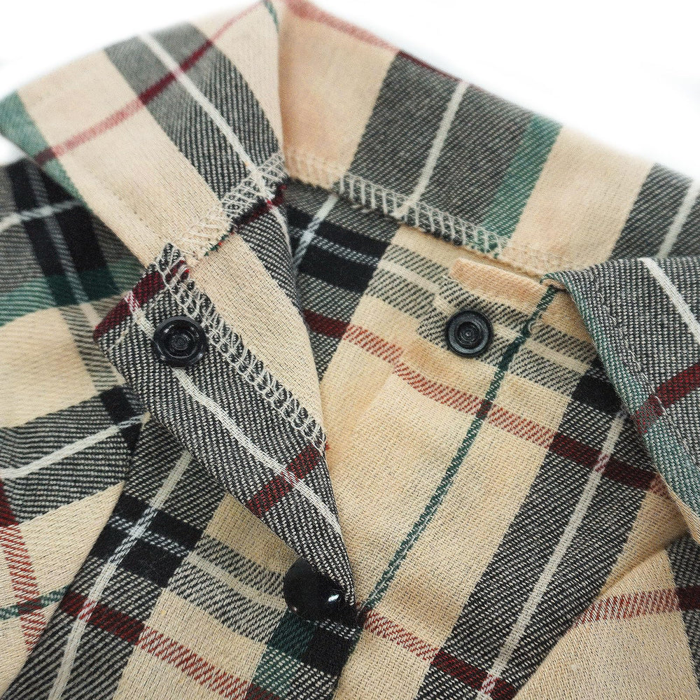 PUPTECK camisa-perro-cuadros-cierre-facil, colocación rápida y cómoda.