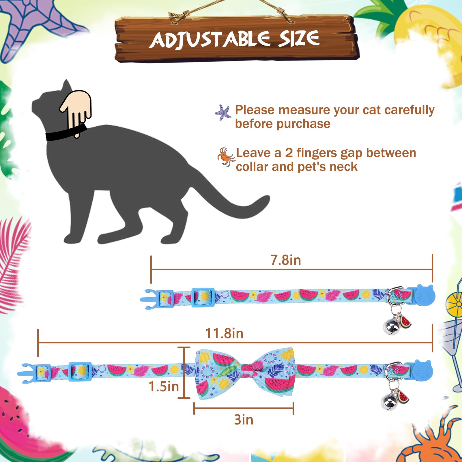 Collar con diseño sandía de PupTeck, colores vibrantes para aventuras.
