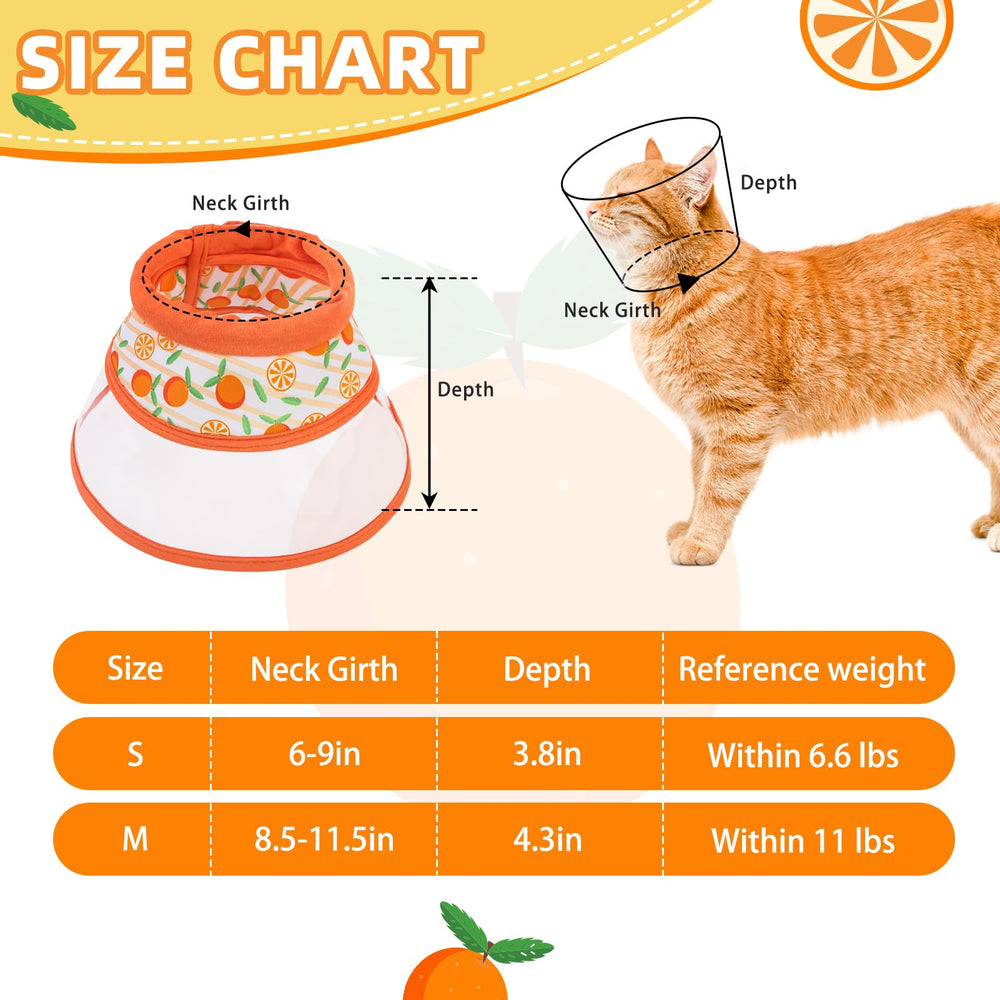 Collar de gatos PUPTECK con plástico transparente, visión clara para comer y beber