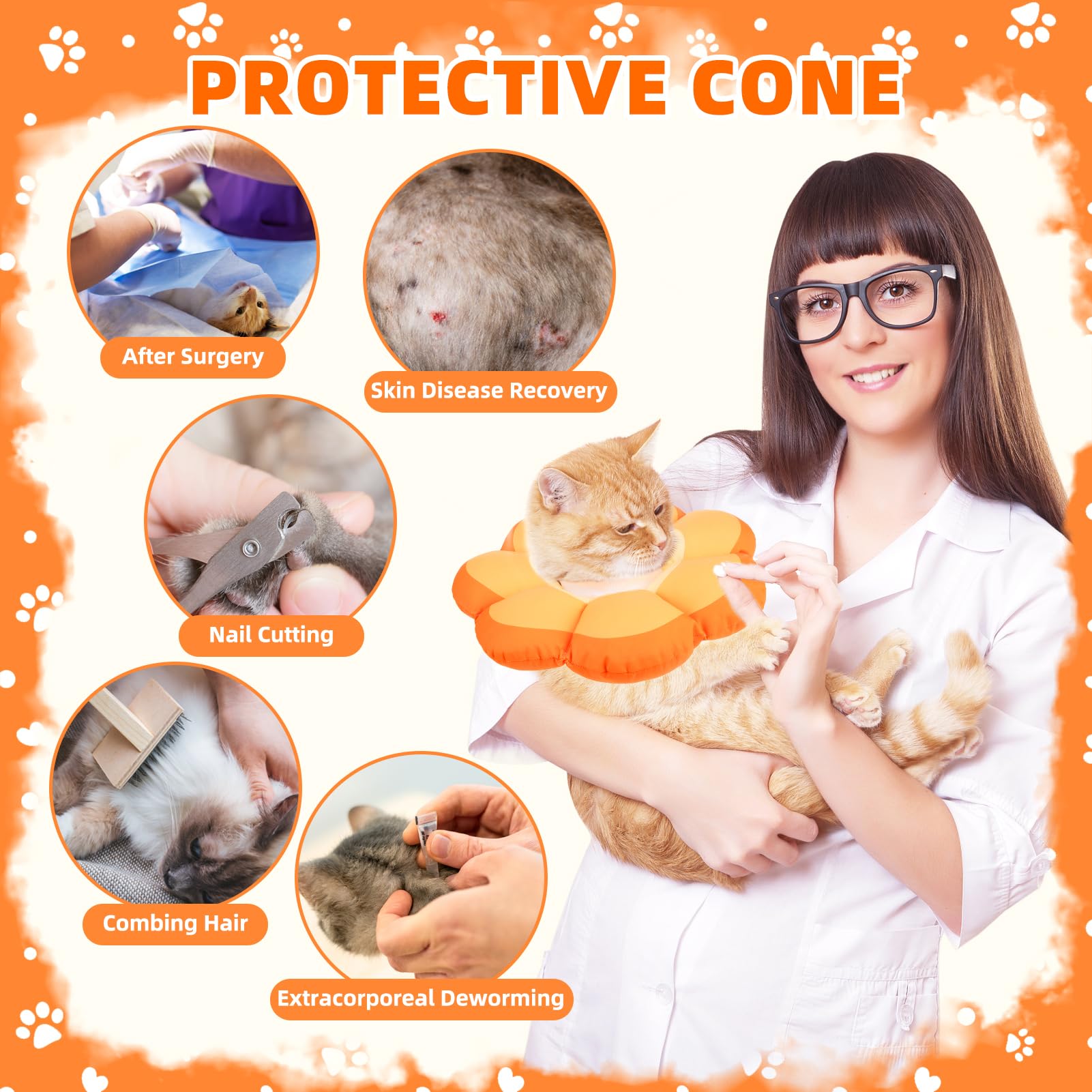PUPTECK collar cono gato materiales suaves: tacto agradable para piel sensible