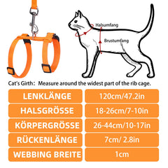 Correa de 120 cm para gatos PUPTECK, alcance cómodo para paseos.
