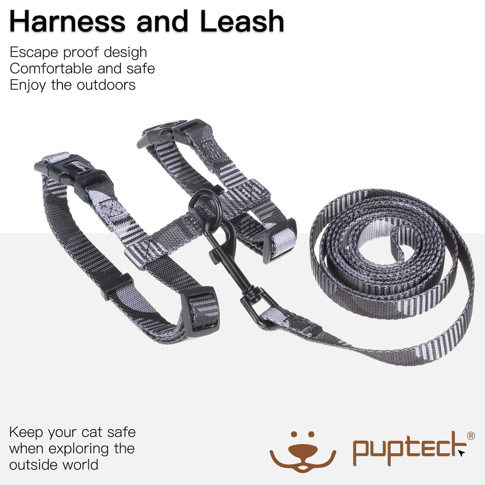 PUPTECK correa de 150 cm para gatos, caminatas suaves y controladas.